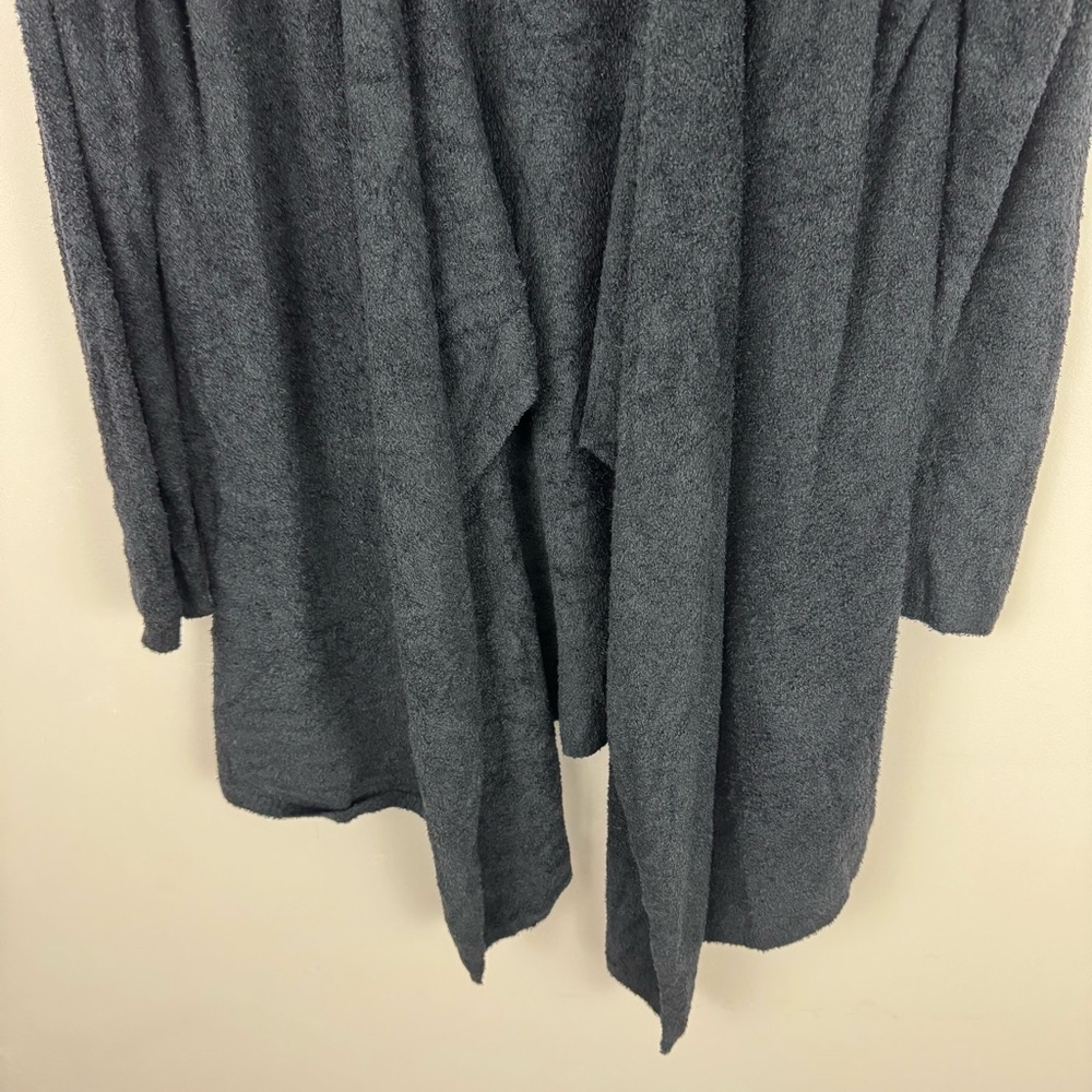 Barefoot Dreams Long Open Front Cardigan size L/XL Black Soft Lounge - Picture 4 of 9